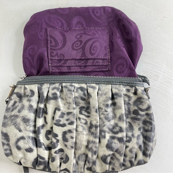 BRIGHTON Cosmo Cat Crossbody Clutch Leopard Print Black Grey Removable Strap - Picture 2 of 15